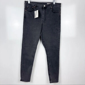 NEW ASOS Denim Dark Grey High Waist Skinny Jeans Sz 34